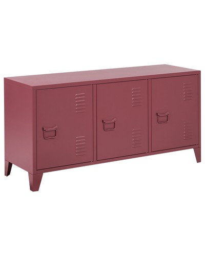 Sideboard dunkel rot - dunkel, stahl